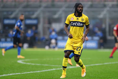 Turin, Italy. 31th November 2020. Gervinho of Parma Calcio during the Serie A match between FC Internazionale and Parma Calcio.のeditorial素材