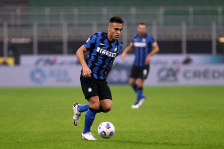 Turin, Italy. 31th November 2020. Lautaro Martinez of FC Internazionale during the Serie A match between FC Internazionale and Parma Calcio.のeditorial素材