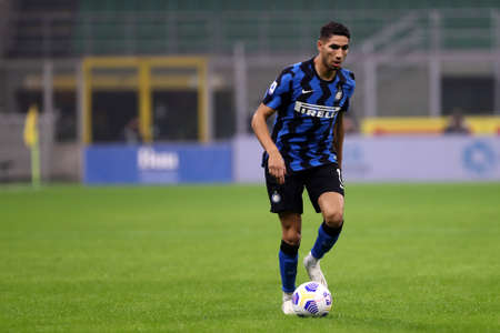 Turin, Italy. 31th November 2020. Achraf Hakimi of FC Internazionale during the Serie A match between FC Internazionale and Parma Calcio.のeditorial素材
