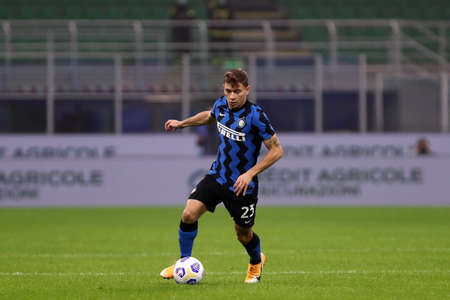 Turin, Italy. 31th November 2020. Nicolo Barella of FC Internazionale during the Serie A match between FC Internazionale and Parma Calcio.のeditorial素材