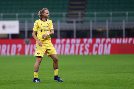 Milan, Italy. 08th November 2020. Antonin Barak of Hellas Verona Fc during the Serie A match between Ac Milan and Hellas Verona Fc.のeditorial素材