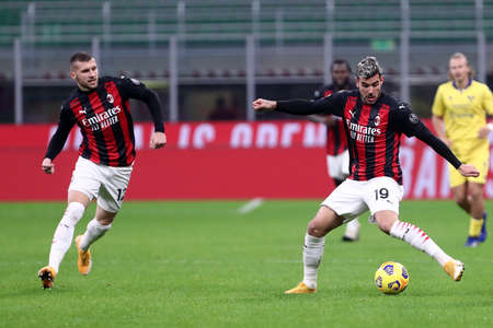 Milan, Italy. 08th November 2020. Theo Hernandez of Ac Milan during the Serie A match between Ac Milan and Hellas Verona.のeditorial素材
