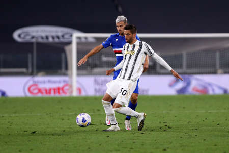 Turin, Italy. 20th september 2020. Italian Serie A. Rodrigo Bentancur of Juventus FC in action during the Serie A match between Juventus Fc and Uc Sampdoria.のeditorial素材