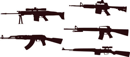 riffles weapons silhouetteのイラスト素材