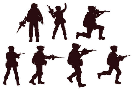 Soldier Silhouette militaryのイラスト素材