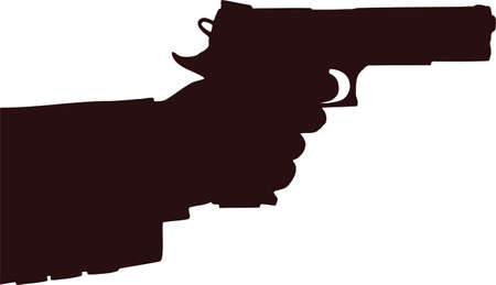 Hand Holding Gun Silhouetteのイラスト素材