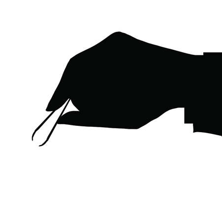 Hand Hold Pinset Silhouette.のイラスト素材