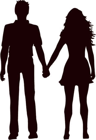 Couple Silhouette 9のイラスト素材