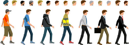 Vector - Man Casual Bussinesman Walking side