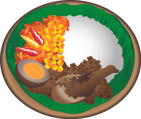 Vector - Nasi Gudeg , Traditional Food From Jogja, Indonesiaのイラスト素材