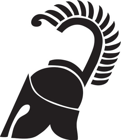 Greek Helmet, Roman Centurion Silhouette - Vector Illustration Cilebutのイラスト素材