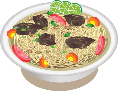 Vector - Mie Rebus, Indonesian Boiled Noodleのイラスト素材