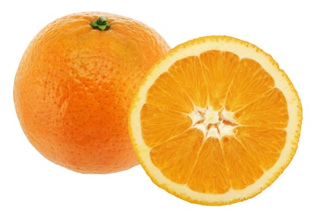 Oranges duo isolated on white background.の写真素材
