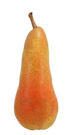 A close up shot of an Abate pear isolated on white background.の写真素材