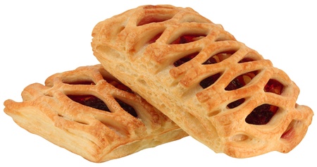 Cherry pie isolated on white.の写真素材