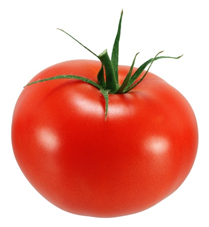 Fresh tomato, isolated on white background.の写真素材