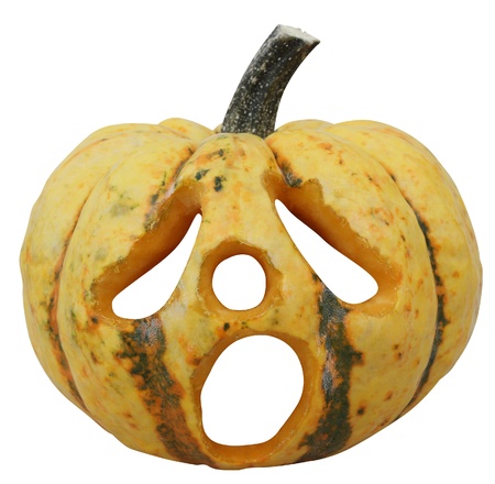 Isolated Halloween pumpkin with clip path.の写真素材