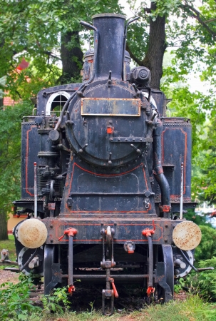 Front view of a historic steam train.の写真素材