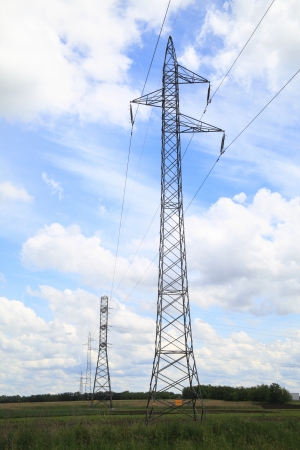 High voltage pillars and lines.の写真素材