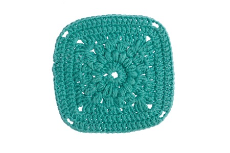 handmade napkin, crocheted with colorful threadsの写真素材