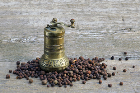 Pepper and pepper mill.の写真素材
