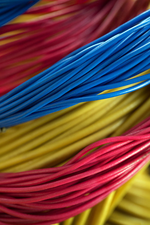 Bundles of colored wiresの写真素材