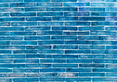 blue brick wallの写真素材