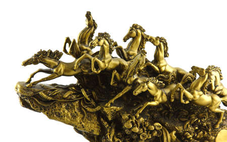 Golden horse statueの写真素材