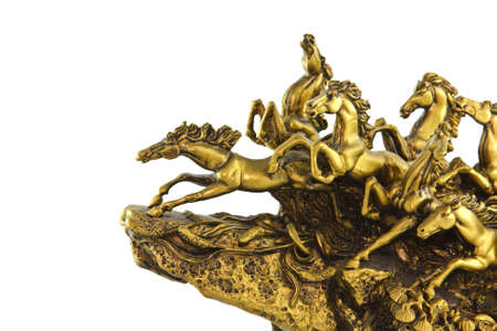 Golden horse statueの写真素材