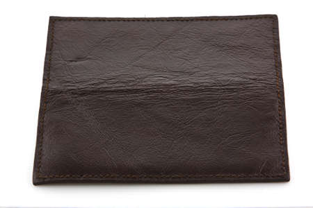 Brown leather wallet isolated
