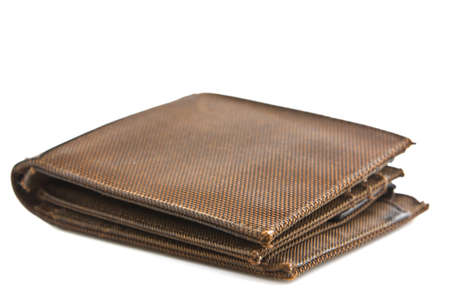 Brown wallet isolated on white background 