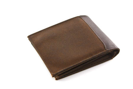 Brown wallet isolated on white background 