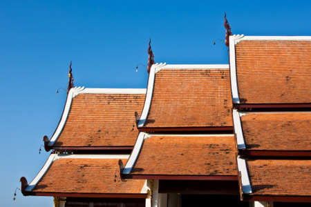 roof thai temple on white backgrounds の写真素材