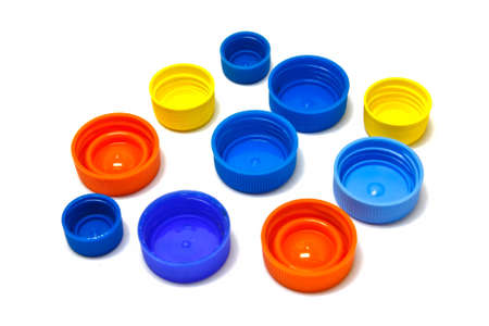 Colorful plastic bottle screw capsの写真素材