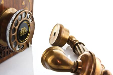 Old style phone isolated in white 