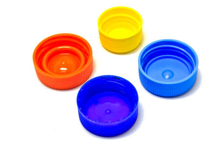 Colorful plastic bottle screw capsの写真素材