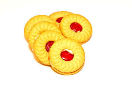 fresh fruit jelly cookie on white 