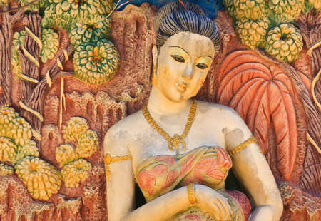 Ancient brick carving backgroundのeditorial素材