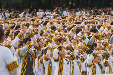 Shot of graduation during commencementのeditorial素材