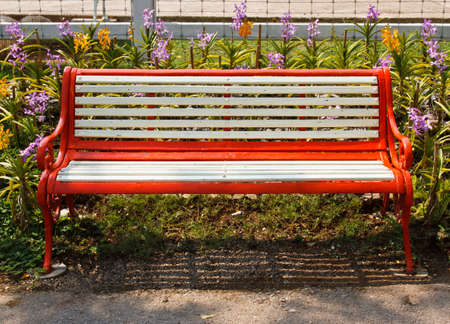 chair in a gardenの写真素材