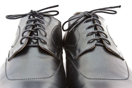 man's shoes isolated on white background の写真素材