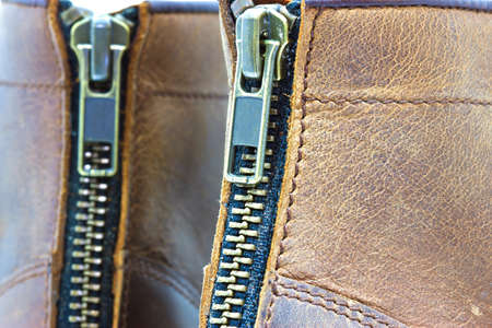 leather boot with zipper 