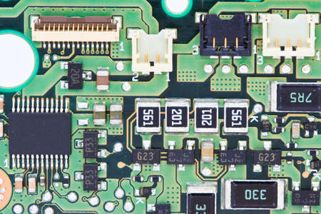 close-up of electronic circuit boardの写真素材