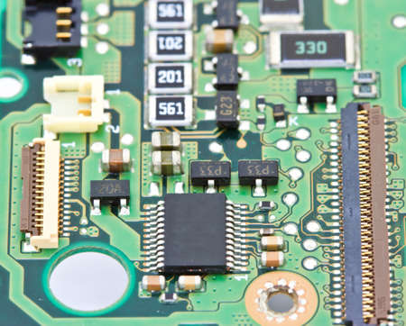 close-up of electronic circuit boardの写真素材