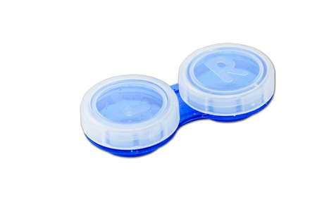 Contact lenses case isolatedの写真素材