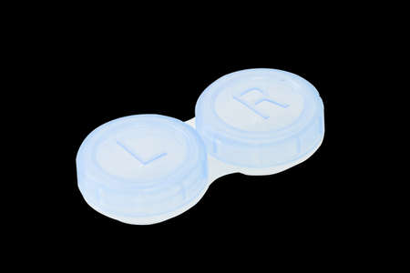 Contact lenses case isolatedの写真素材