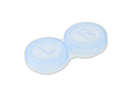 Contact lenses case isolatedの写真素材