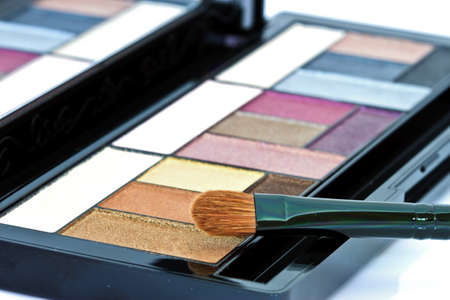 brush and cosmetics, on a white background isolatedの写真素材