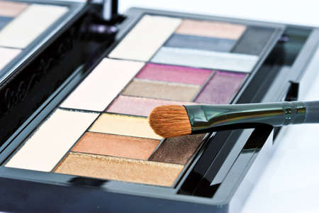 brush and cosmetics, on a white background isolatedの写真素材