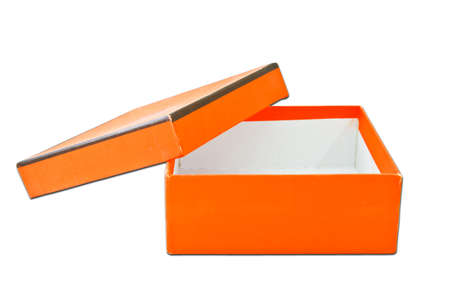 orange box on white backgroundの写真素材